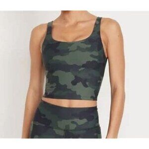 Old Navy Light Support PowerSoft Longline Sports Bra In Camo Size Medium